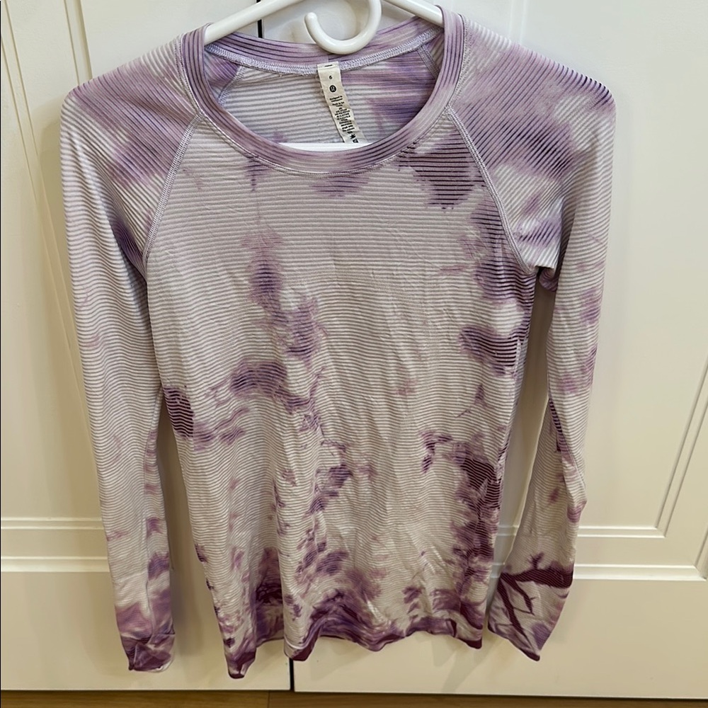 lululemon athletica Lavender Tie-Dye Swifly Tech Long Sleeve Tee Hip Length